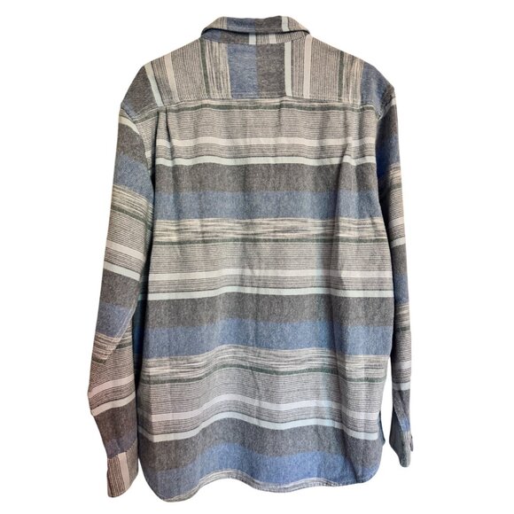 Tommy Bahama Flannel Button Up Shirt Size Large Men's Blue Print EUC - Picture 2 of 8